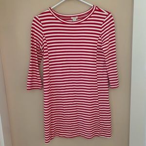 JCrew Factory Red and white striped dress